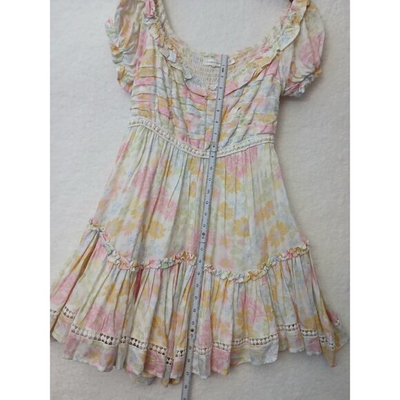 ALTAR’D STATE Floral mini dress with ruffles, cap sleeve tiered skirt. Size S - Picture 7 of 10